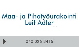 Maa- ja Pihatyöurakointi Leif Adler logo